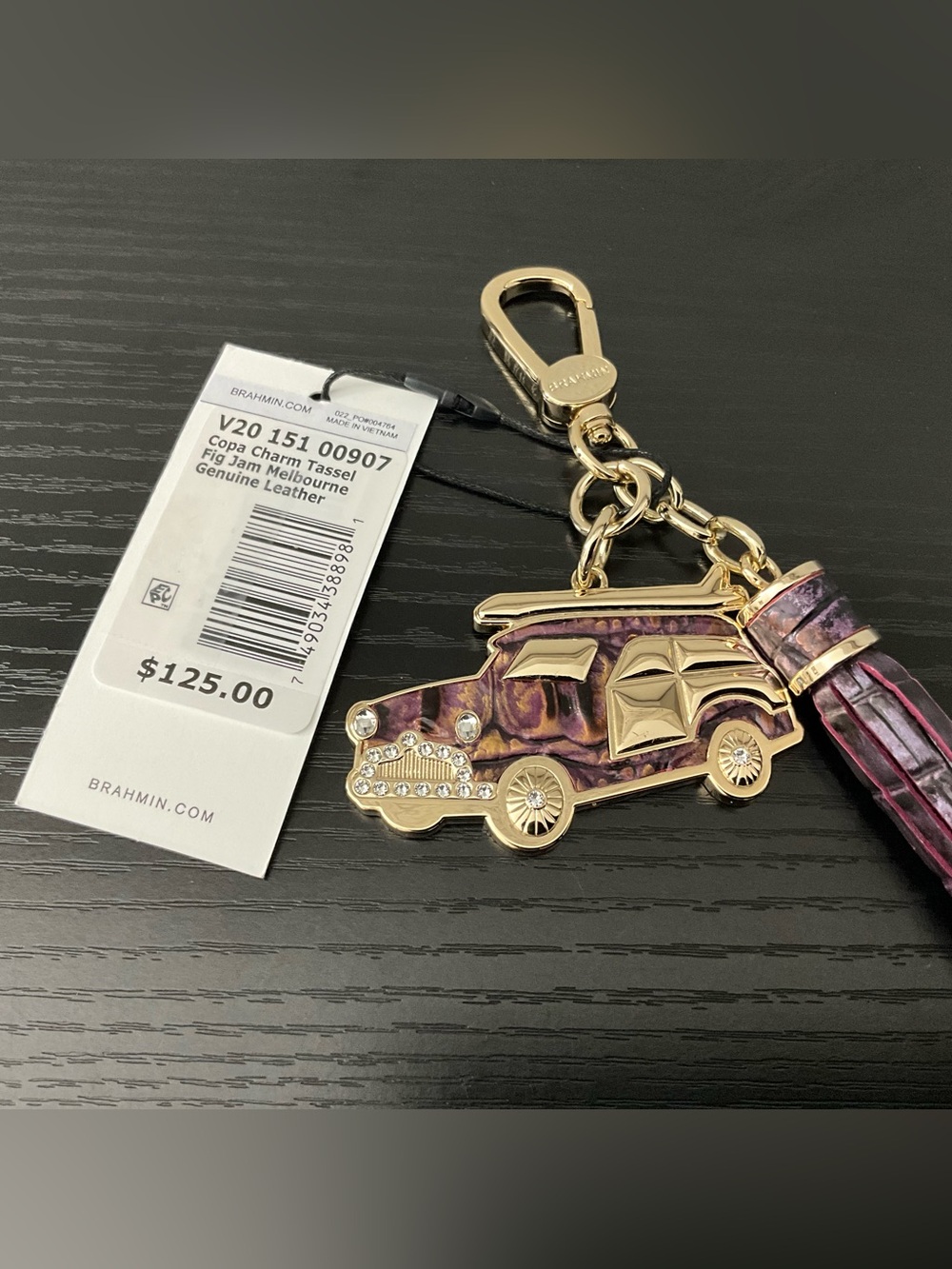 Brahmin Copa Charm Tassel FIG JAM Charm For Purse NWT
